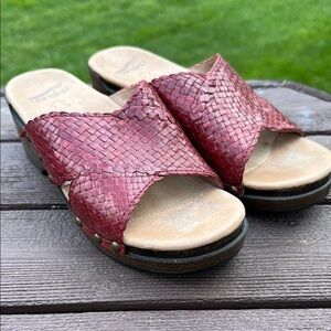 Women's Red Woven Sandals
